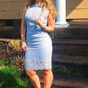 Bardot Blue Lacy Dress